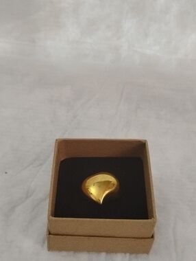 Rare Yellow Technibond Heart Statement Ring Size 8